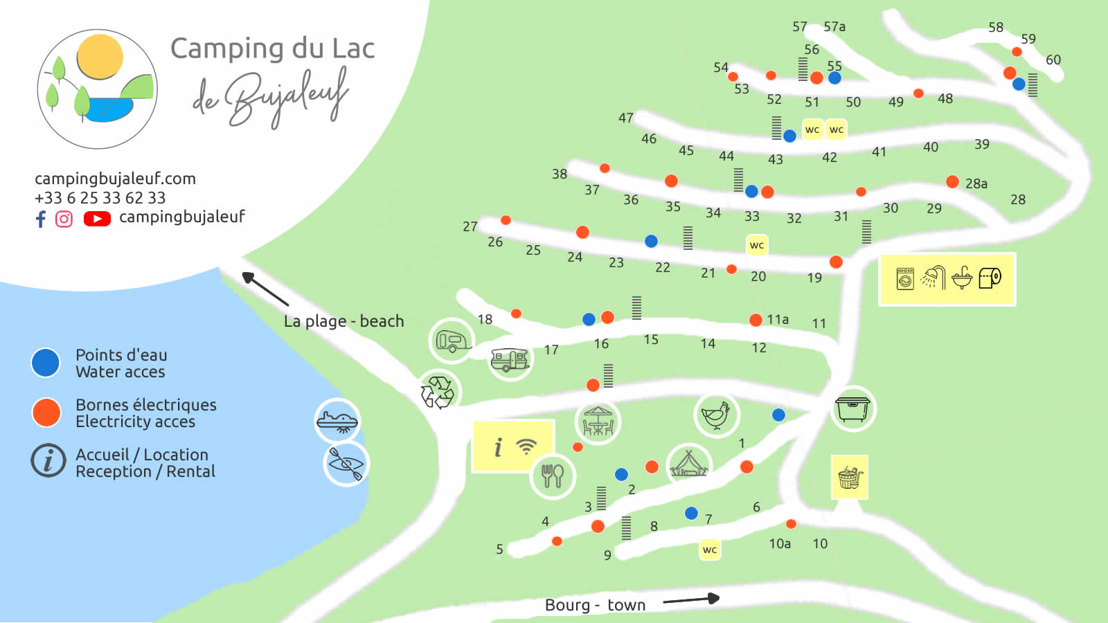 Plan 2024 Camping du Lac de Bujaleuf